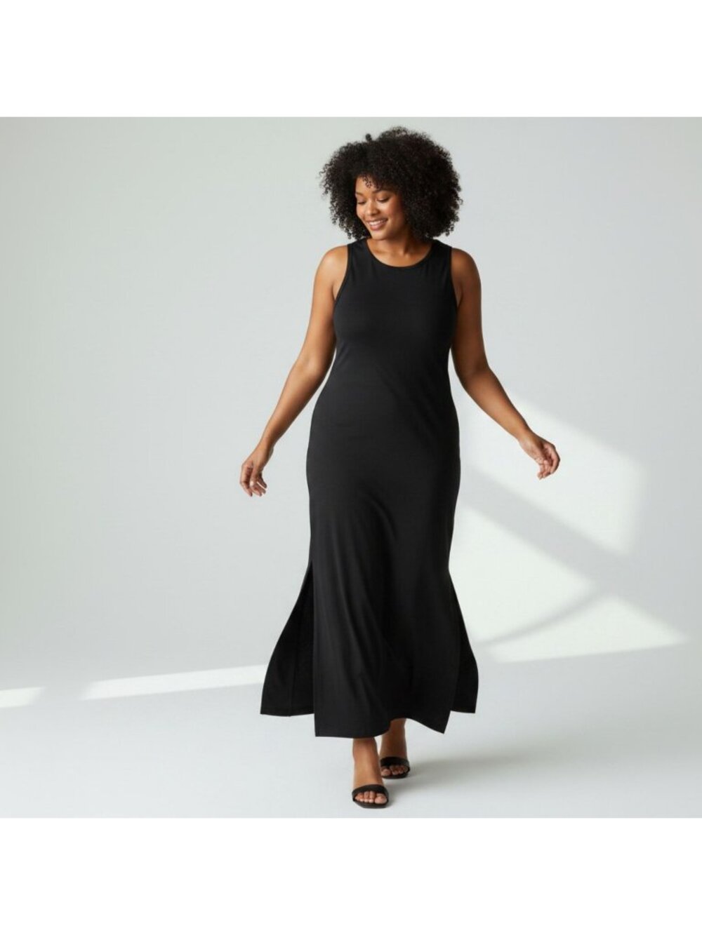 NEW! Eddie Bauer Women’s 2XL Black Sleeveless Maxi Dress Stretch Casual Travel